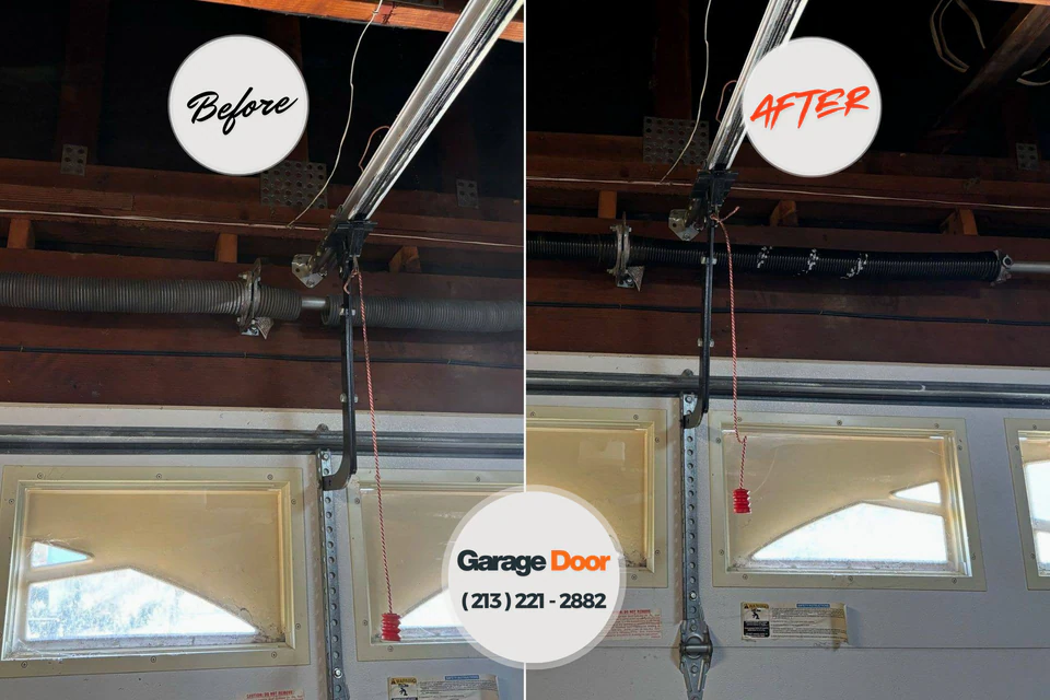 Before and after: garage door repair Huntington Station, NY